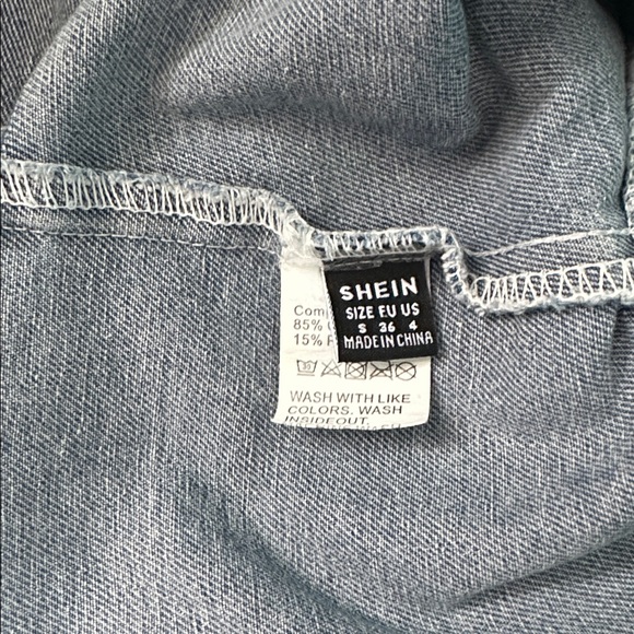 SHEIN Light Blue Denim Fabric size Small - Picture 3 of 3